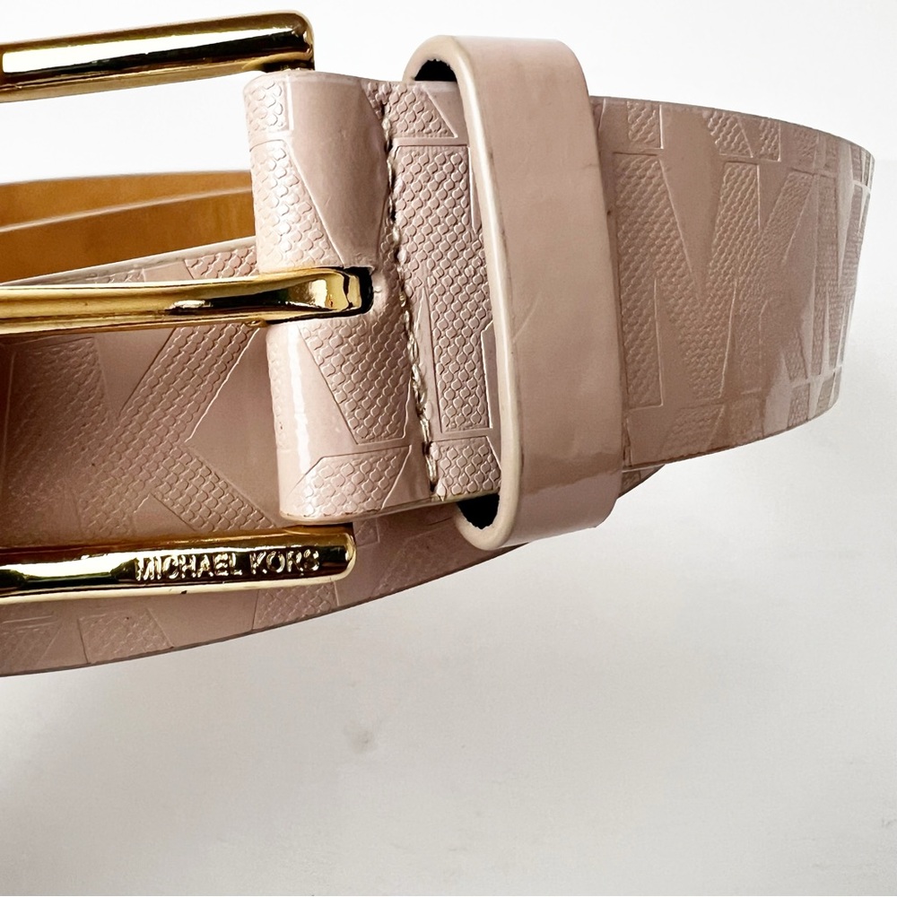 SZ L Michael Kors Pink Monogram Patent Belt - Picture 5 of 8